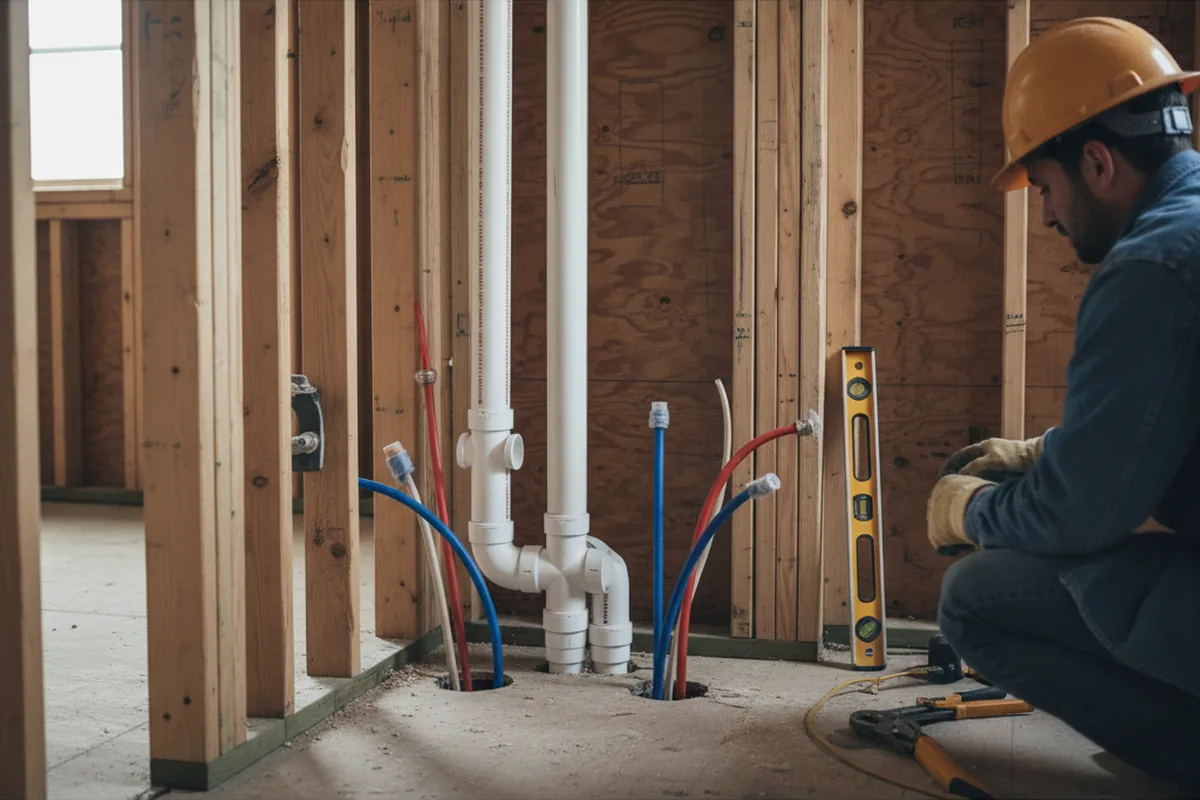 Drain and supply rough-in during Toilet Repair and Installation in Fort Littleton